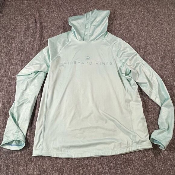 Vineyard Vines Pieced Palms Long-Sleeve Harbor Performance Hoodie Tee - Picture 2 of 4